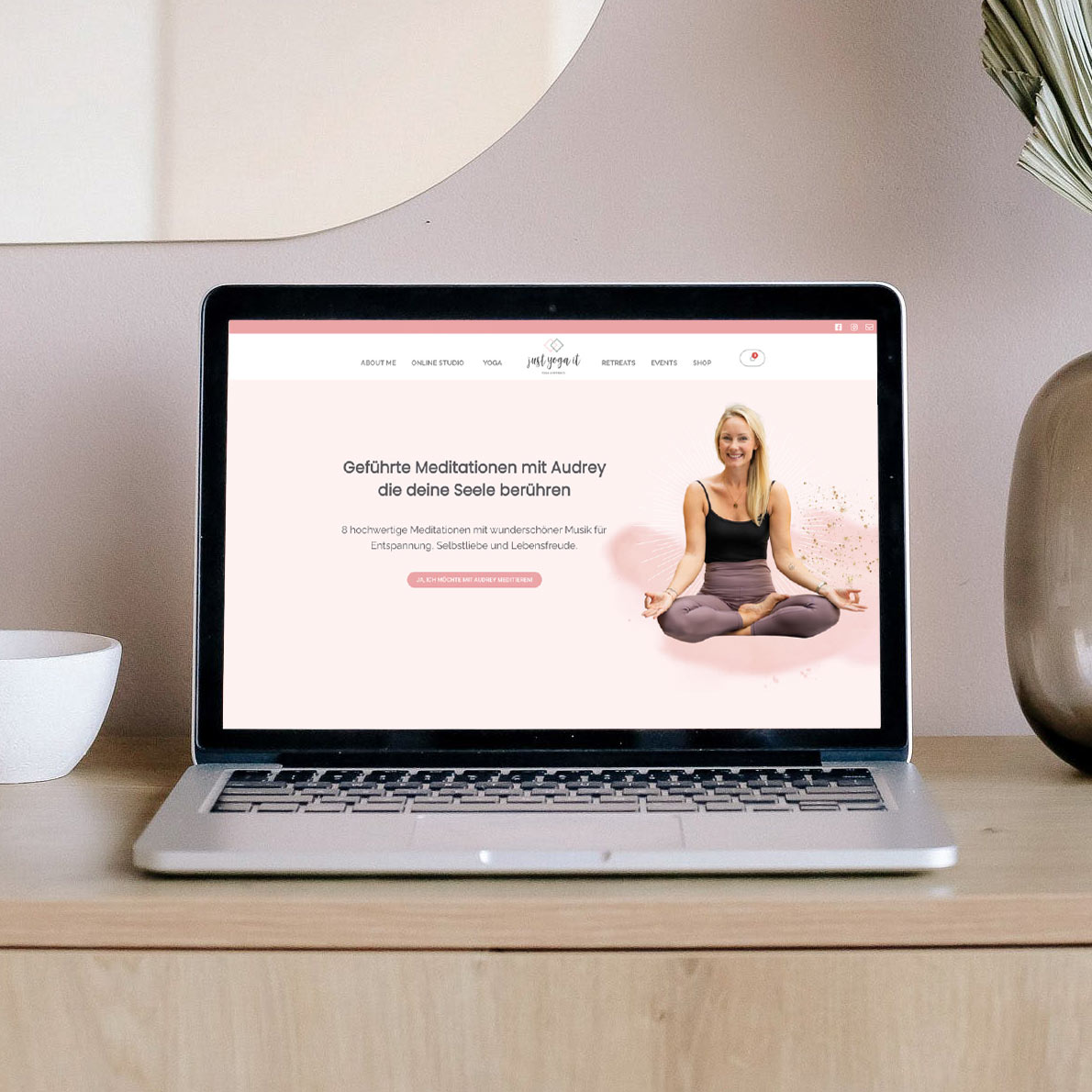 Mock-Up of a Landing Page on a Laptop