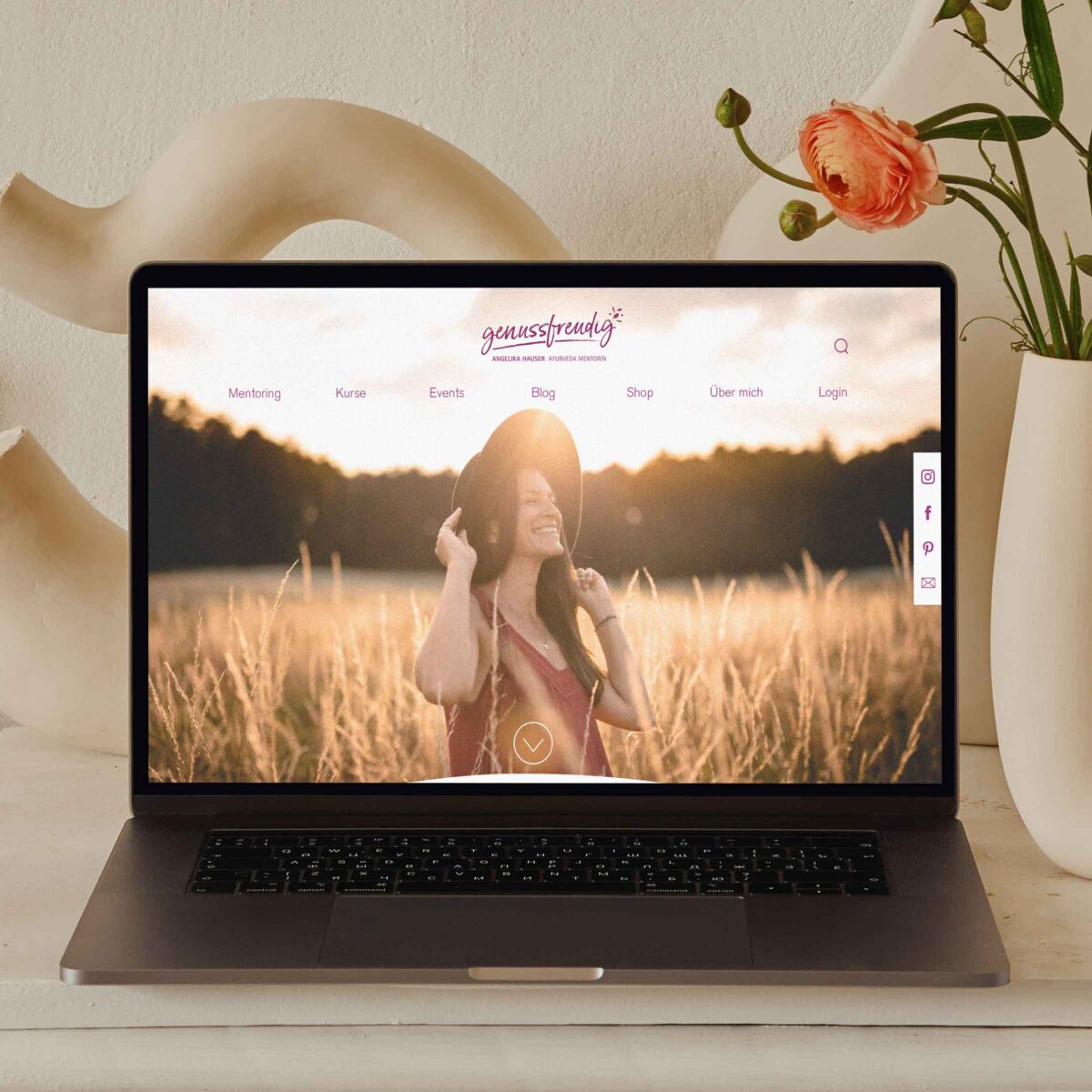 Mock-Up of a Landing Page on a computer screen