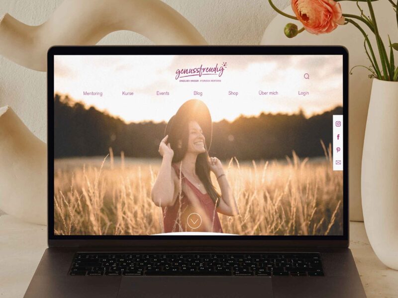 Mock-Up of a Landing Page on a computer screen